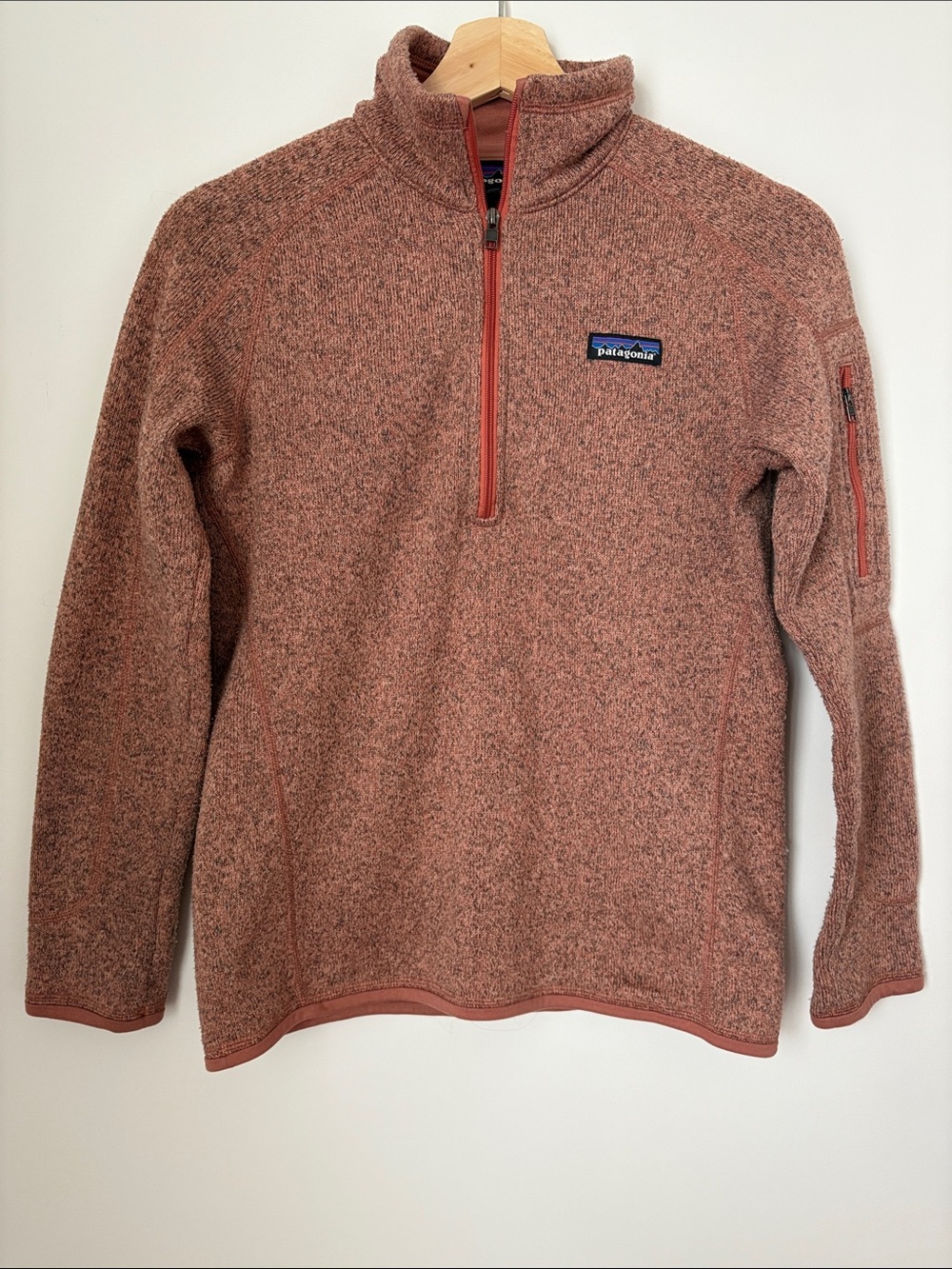 Patagonia Women's Half-Zip Fleece Sweater in Rust
